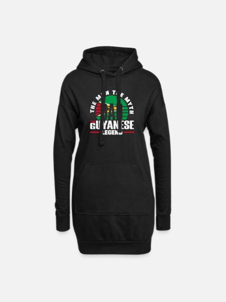 Guyana Guyana Guyana Drapeau Père - Sweat-shirt à capuche long Femme - noir