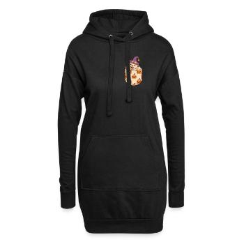 Pocket Hedgehog Witch Pumpkin Halloween Tier - Hoodie-Kleid - Schwarz - Vorne