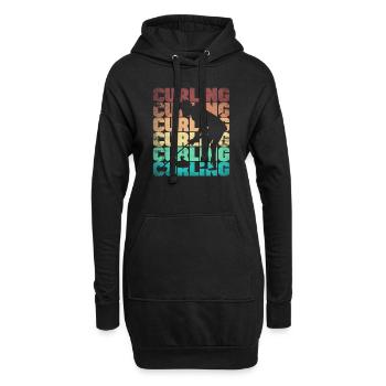 Curling Player Silhouette for a Curler - Hoodie-Kleid - Schwarz - Vorne