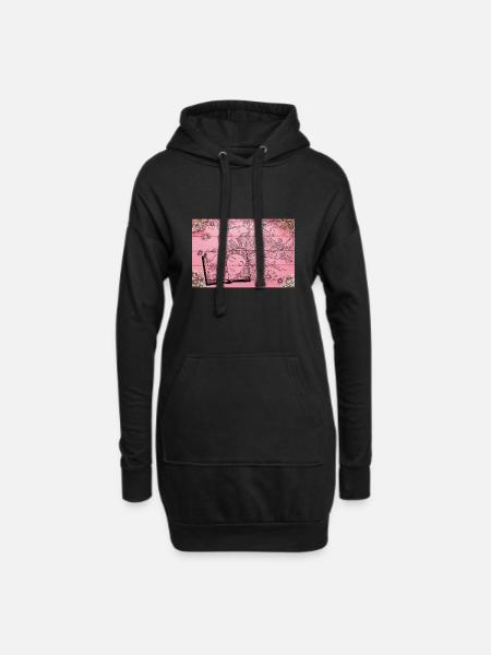 Blumen aus Büchern, die Bücher lesen, Blumen und Bücher - Hoodie-Kleid - Schwarz