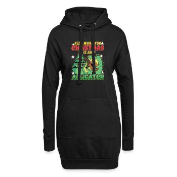 Christmas Design for a Xmas Alligator Lover - Hoodie-Kleid - Schwarz - Vorne