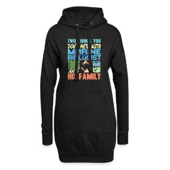 Two Things You Don't Mess With Marine Biologist - Hoodie-Kleid - Schwarz - Vorne