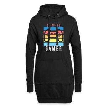 Retro Vintage Certified Game Awesome T-Shirt - Hoodie Dress - black - Front