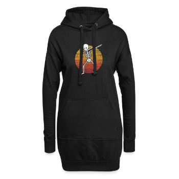 Halloween Dabbing Skelett Lustig Gruselig Dab - Hoodie-Kleid - Schwarz - Vorne