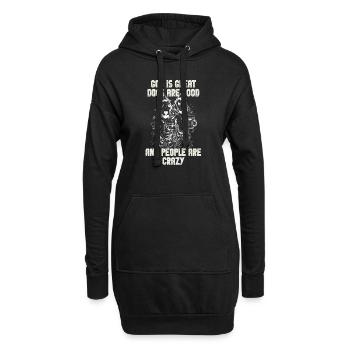 Dieu est grand Les chiens sont bons et les gens sont fous - Sweat-shirt à capuche long Femme - noir - Devant