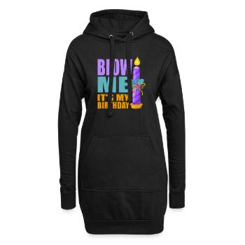 Blow Me Its My Birthday - Hoodie-Kleid - Schwarz - Vorne