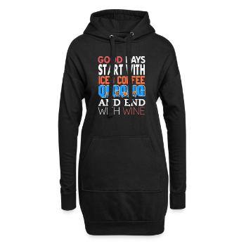 Good Days Start With Ice Coffee Qigong Awesome - Hoodie-Kleid - Schwarz - Vorne