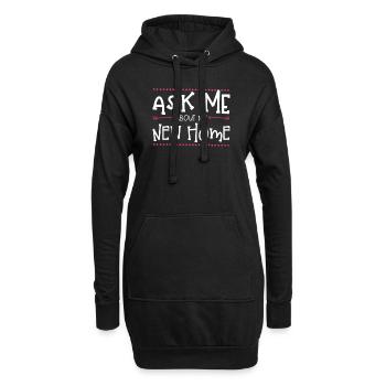 Posez-moi des questions sur ma nouvelle maison - Sweat-shirt à capuche long Femme - noir - Devant
