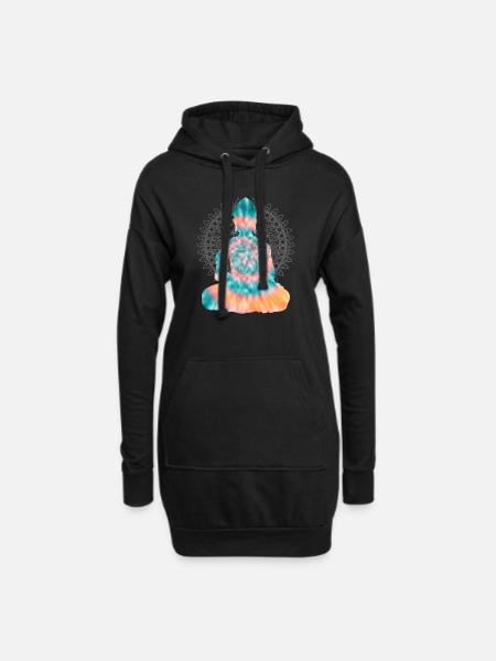 Buddha TieDye - Hoodie Dress - black