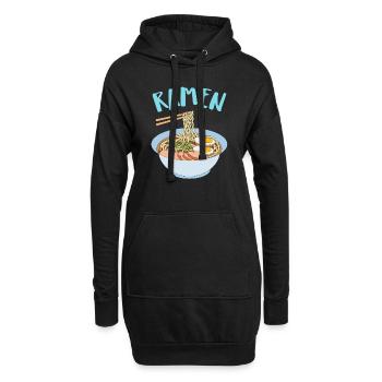Ramen Japon Pâtes Kawaii - Sweat-shirt à capuche long Femme - noir - Devant