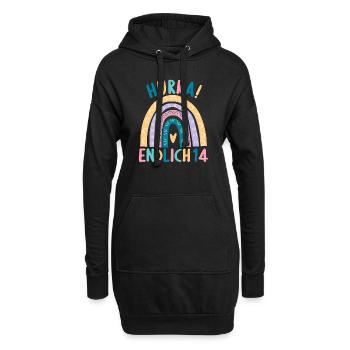 14 Jahre alt Rainbow Regenbogen 14. Geburtstag - Hoodie-Kleid - Schwarz - Vorne