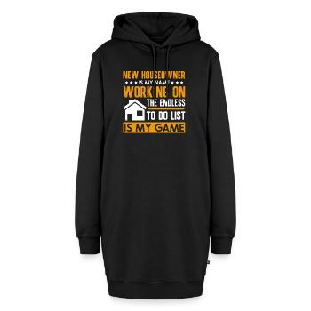 Lustiges Frischer Hausbesitzer Spruch - Hoodie-Kleid - Schwarz - Vorne