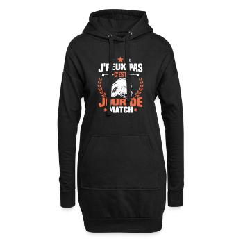 J'peux pas c'est jour de match rugby - Sweat-shirt à capuche long Femme - noir - Devant