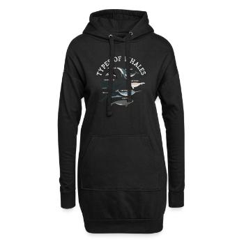 Types de baleines Whale Lovers Whales Espèces de baleines - Sweat-shirt à capuche long Femme - noir - Devant