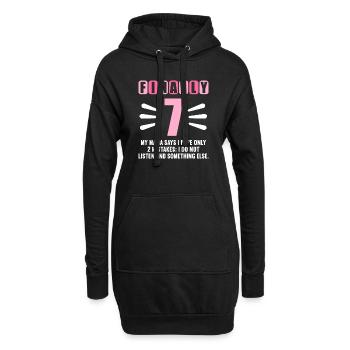 Enfin 7 maman dit n’avoir que 2 erreurs 7ème anniversaire - Sweat-shirt à capuche long Femme - noir - Devant