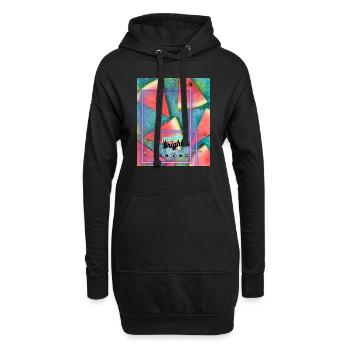 Melone Music brighting your heart | Melone Musik - Hoodie-Kleid - Schwarz - Vorne