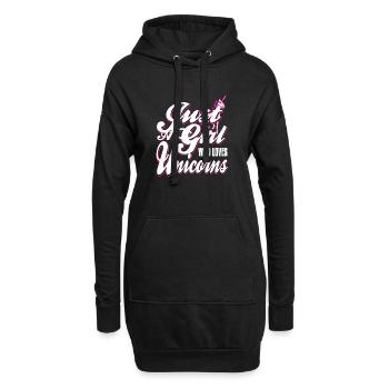 Juste une fille qui aime les licornes mignon génial - Sweat-shirt à capuche long Femme - noir - Devant