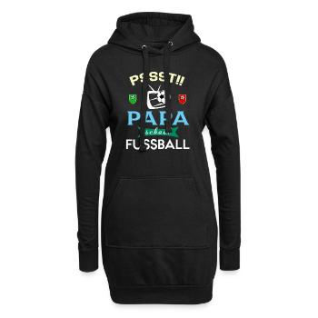 Pssst Papa Schaut Fussball Fernsehen Sport Show - Hoodie-Kleid - Schwarz - Vorne