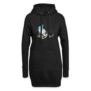 Motorschlitten Schneemobil Wintersport Schneemobiler - Hoodie-Kleid - Schwarz - Vorne