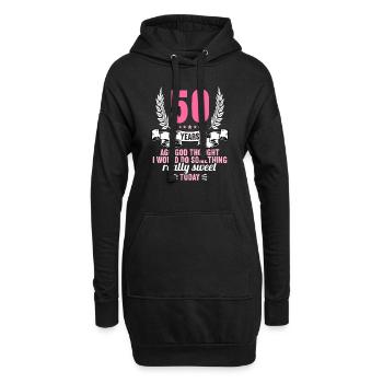 Il y a 50 ans, Dieu pensait bien 50 anniversaire - Sweat-shirt à capuche long Femme - noir - Devant