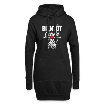 Bientôt Cousin Mai 2023, Annonce Grossesse - Sweat-shirt à capuche long Femme - noir - Devant