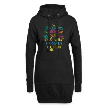 Dinosaurs Didnt Read Look What Happened To Them - Sweat-shirt à capuche long Femme - noir - Devant