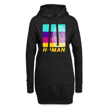 Empreintes digitales humaines - Sweat-shirt à capuche long Femme - noir - Devant