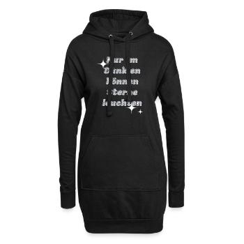 Nur im Dunkel können Sterne leuchten - Hoodie-Kleid - Schwarz - Vorne
