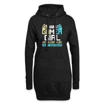 Gamer Fille - Sweat-shirt à capuche long Femme - noir - Devant