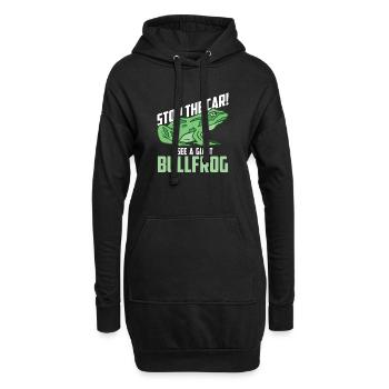 Arrêter! Je vois une grenouille géante - Sweat-shirt à capuche long Femme - noir - Devant