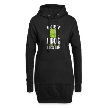 Ma grenouille est ce qui le dérange - Sweat-shirt à capuche long Femme - noir - Devant
