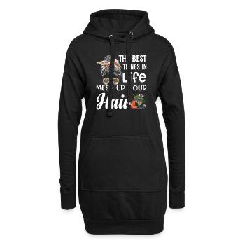 Plantation Jardinage Récolte Fleurs Mode de vie Ges - Sweat-shirt à capuche long Femme - noir - Devant