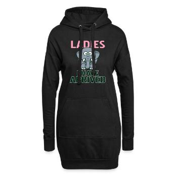 Mesdames Je Suis Arrivé Rétro Drôle Mignon Bébé - Sweat-shirt à capuche long Femme - noir - Devant