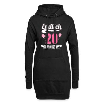 Endlich 20 aber Eltern leben bei mir 20 Geburtstag - Hoodie-Kleid - Schwarz - Vorne