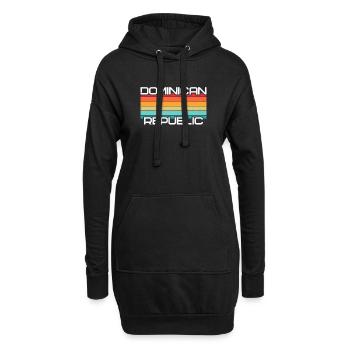 Urlaub Reise Karibik Dominikanische Republik - Hoodie-Kleid - Schwarz - Vorne