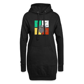Schlagzeug Schlagzeuger Vintage Retro Drum Set Trendige Musik - Hoodie-Kleid - Schwarz - Vorne