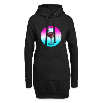 Cool Vintage Wine Lover Wine Glass Designs - Sweat-shirt à capuche long Femme - noir - Devant