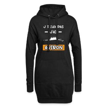 je peux pas j'ai aviron canoe cadeau aviron - Sweat-shirt à capuche long Femme - noir - Devant