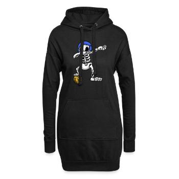 Wasserball-Teamplayer Dabbing Skeleton Wassersport - Hoodie-Kleid - Schwarz - Vorne