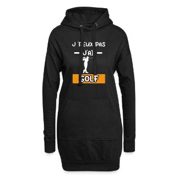 je peux pas j'ai golf cadeau golf - Sweat-shirt à capuche long Femme - noir - Devant
