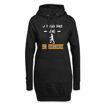 je peux pas j'ai marche nordique cadeau marche - Sweat-shirt à capuche long Femme - noir - Devant