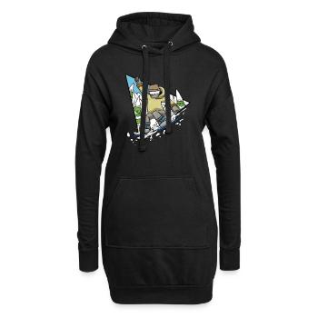 Snowboarder Wintersport Snowboarden - Hoodie-Kleid - Schwarz - Vorne