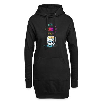 Sushi japonais Drôle Aquarius Zodiac Sushi Lover - Sweat-shirt à capuche long Femme - noir - Devant