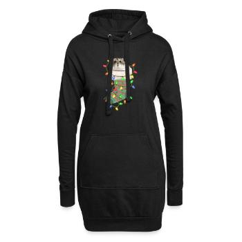 Hamster Pyjama de Noël Chaussettes Père Noël - Sweat-shirt à capuche long Femme - noir - Devant