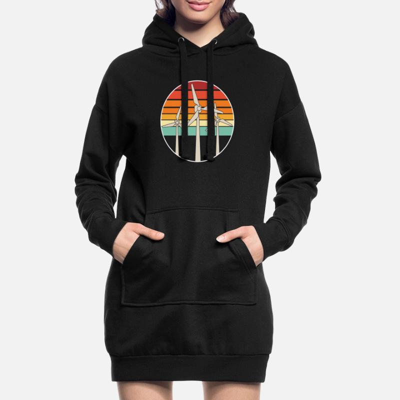 Énergie éolienne Éolienne Éolienne Éolienne Éolienne renouvelable Sweat-shirt à capuche long Femme