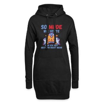 So müde heute seit gestern nicht mehr Katze Fun - Hoodie-Kleid - Schwarz - Vorne