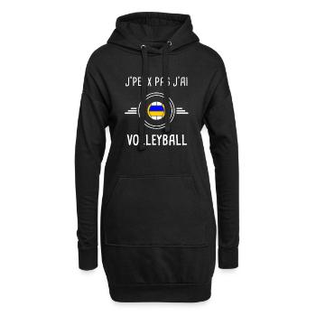 volleyball je peux pas j'ai volleyball volleyeur - Sweat-shirt à capuche long Femme - noir - Devant
