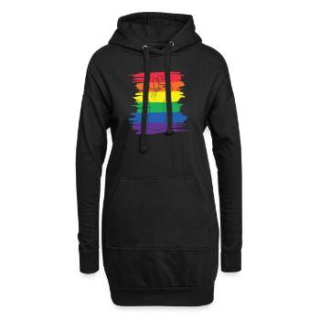 LGBTQ Nonbinary Coloré Rainbow Flag LGBTQ + Pride - Sweat-shirt à capuche long Femme - noir - Devant
