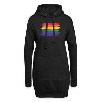 LGBTQ Nonbinary Coloré Rainbow Flag LGBTQ + Pride - Sweat-shirt à capuche long Femme - noir - Devant