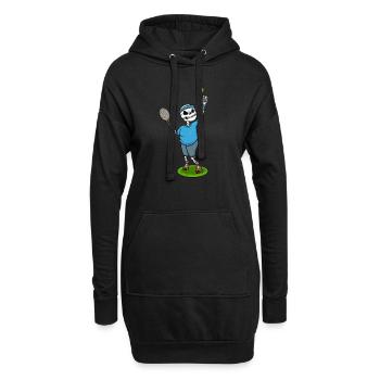 Joueur de tennis squelette - Sweat-shirt à capuche long Femme - noir - Devant